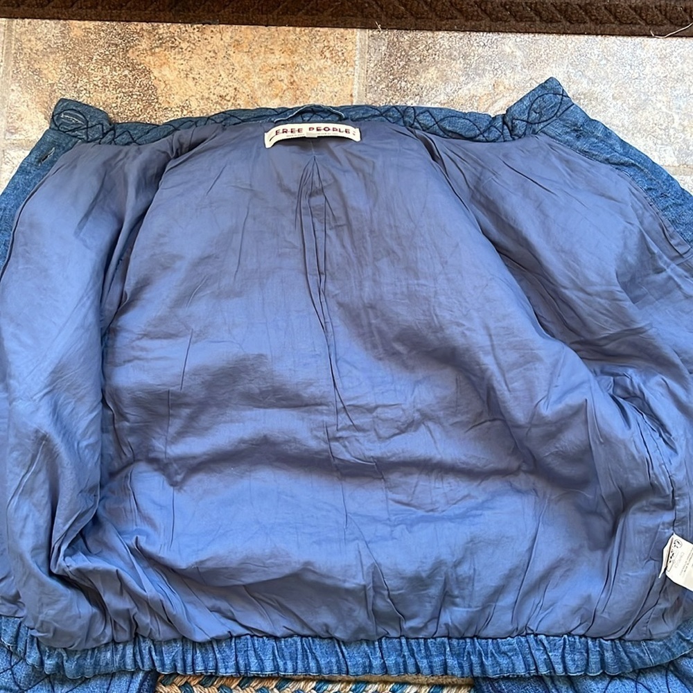 Free People Quinn Quilted Jacket Indigo Combo Size Small NWT - Picture 11 of 15